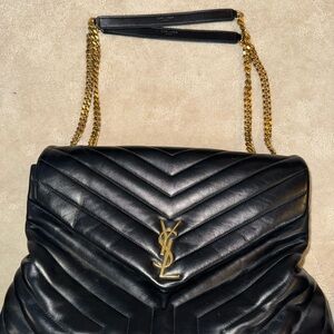 Yves Saint Laurent Black Quilted Leather Chain Bag